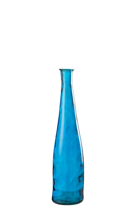 Jarrón Vidrio Trasparente Azul