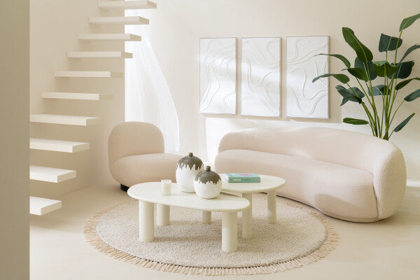 Pintura Nog en Canvas y Madera de Pino Blanco (Set de 3)