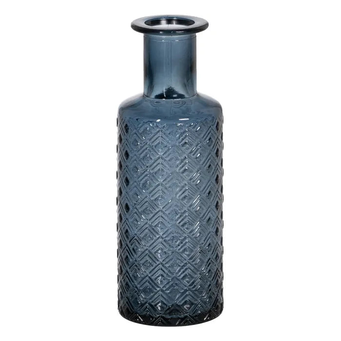 Jarrón de Vidrio Azul