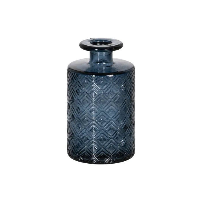 Jarrón de Vidrio Azul