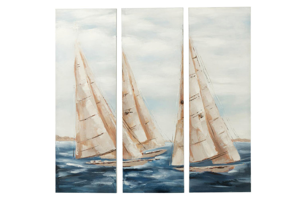 Set de 3 Cuadros en Lienzo Acrílico con Relieve – Barcos