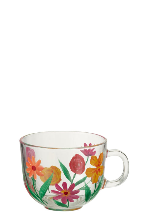 Taza Cristal Flores