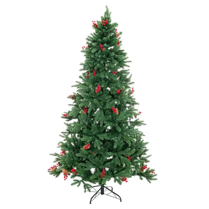 Árbol de Navidad con Piñas y Acebo 210 cm