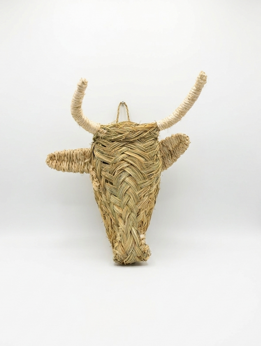 Cabeza de toro de esparto artesanal - Pequeña