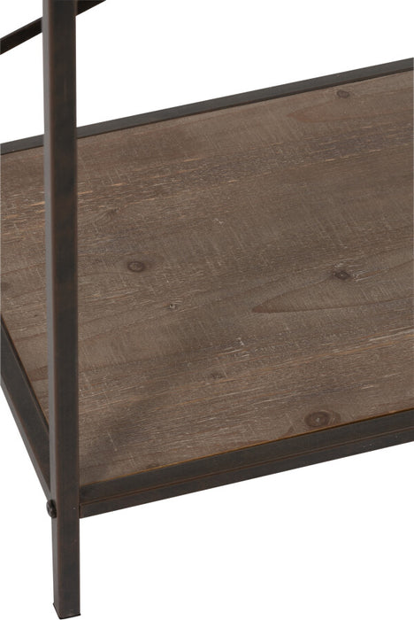 Consola con Cajón Division en Madera y Metal Marrón
