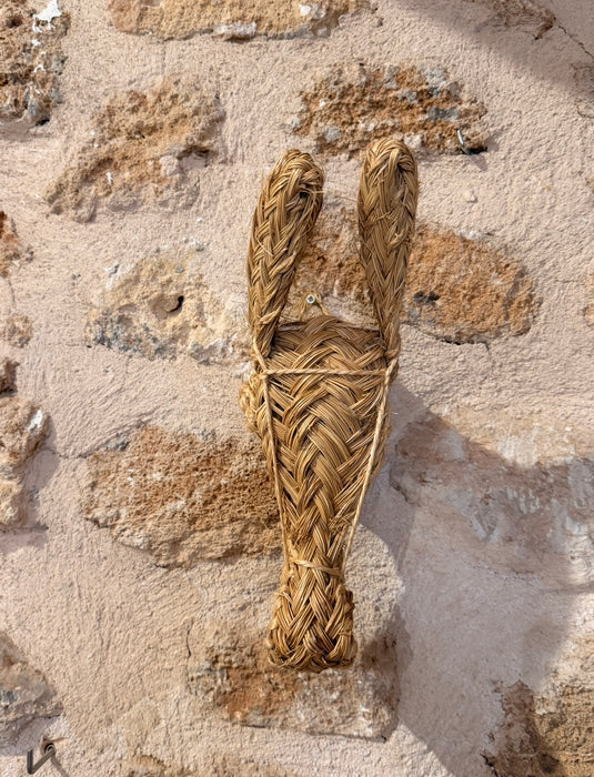 Cabeza de burro de esparto artesanal - Pequeña