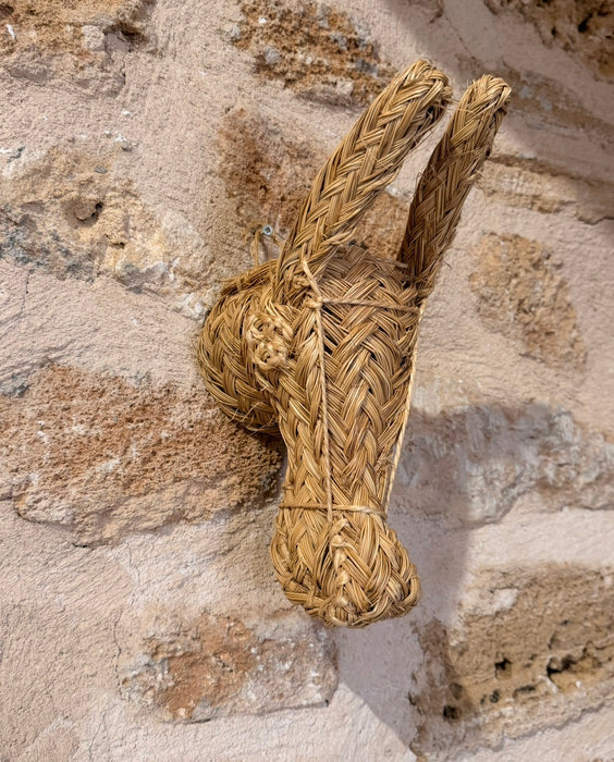 Cabeza de burro de esparto artesanal - Pequeña