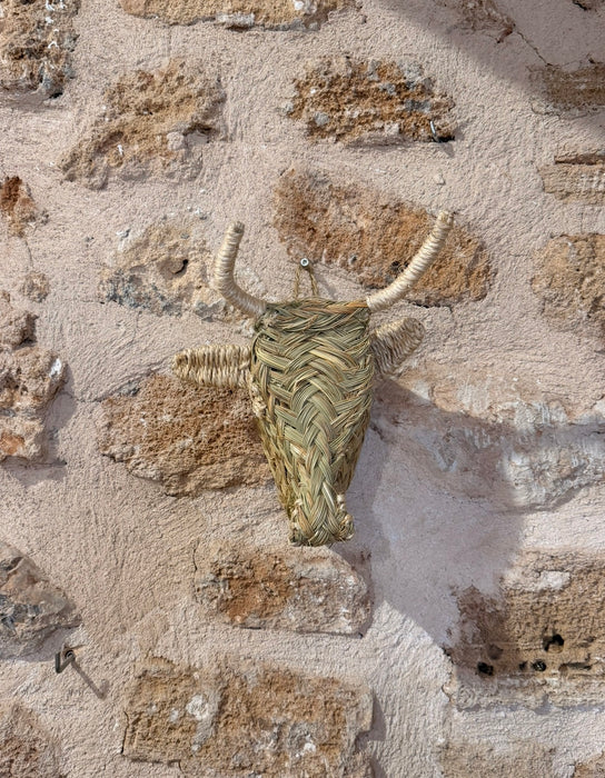 Cabeza de toro de esparto artesanal - Pequeña