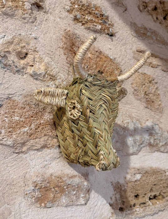 Cabeza de toro de esparto artesanal - Pequeña