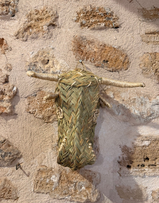 Cabeza de toro de esparto artesanal - Grande