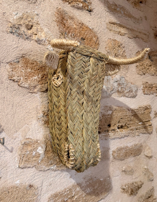 Cabeza de toro de esparto artesanal - Mediana