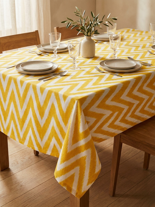 Mantel Ikat Zigzag 100% Algodón