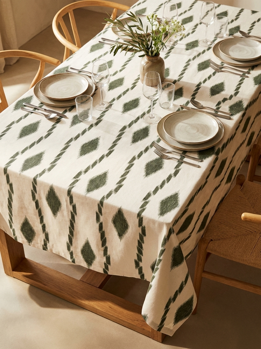 Mantel Ikat Diamante 100% Algodón
