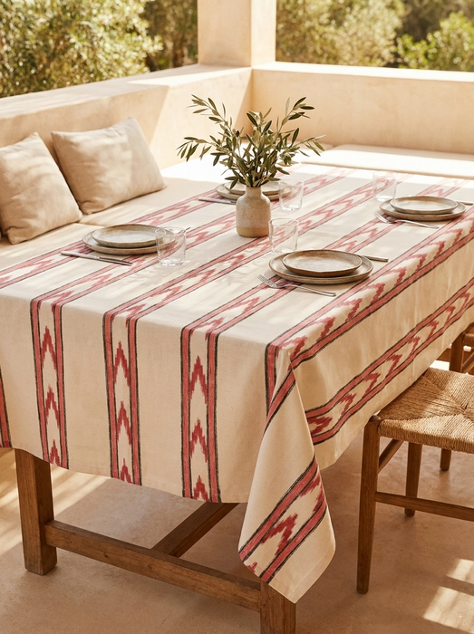 Mantel Ikat Tribal 100% Algodón