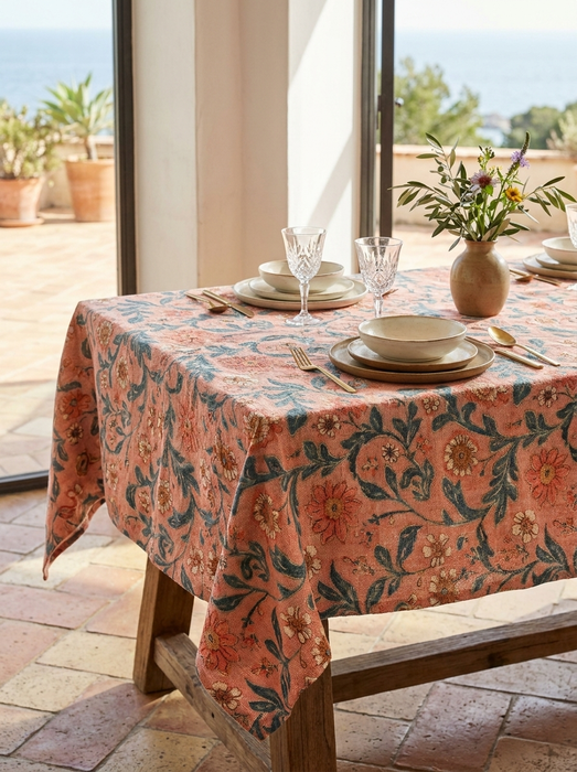 Mantel Floral Estampado 100% Algodón