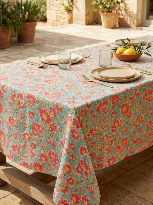 Mantel Floral Estampado 100% Algodón