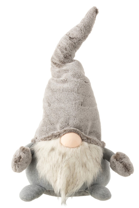 Papá Noel de Pie Peluche Gris/Blanco (Large)