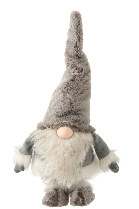 Papá Noel de Pie Peluche Gris/Blanco