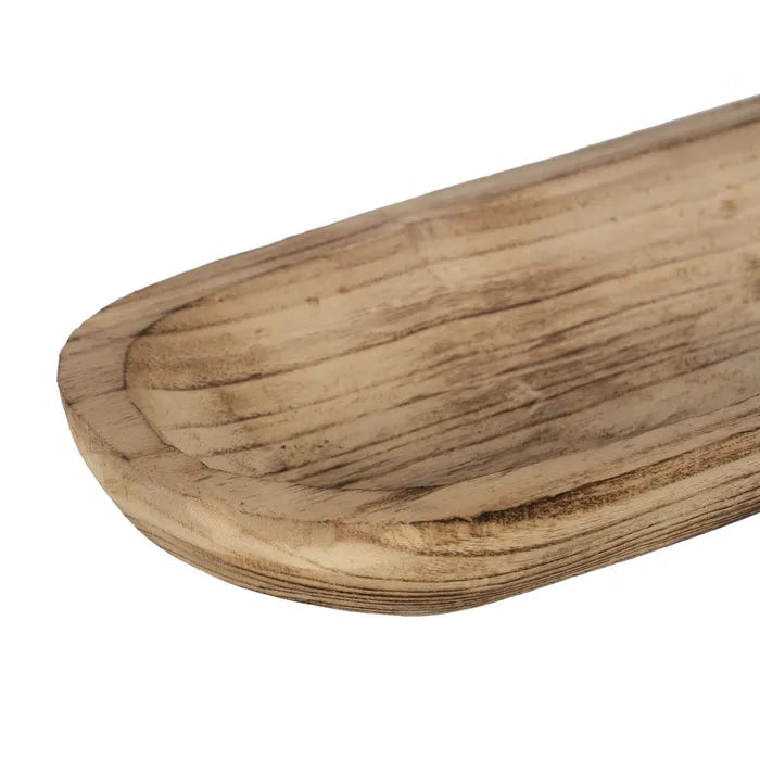 Centro de Mesa de Madera Alargado