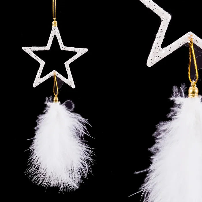 Colgante Estrella Pluma Oro Navidad