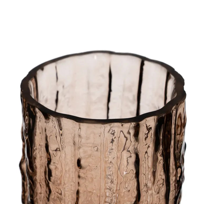 Vase en verre marron
