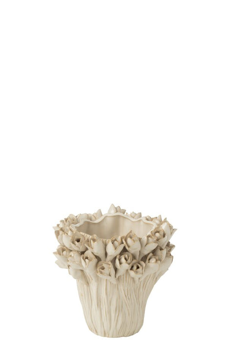 Jarrón Ambrosia Cerámica Blanco Pequeño