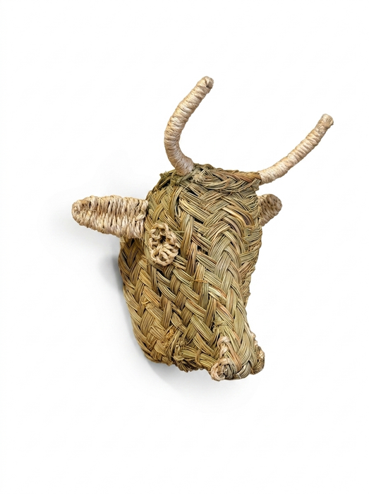Cabeza de toro de esparto artesanal - Pequeña