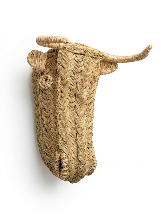 Cabeza de toro de esparto artesanal - Mediana