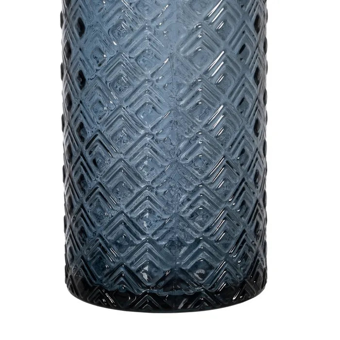 Jarrón de Vidrio Azul