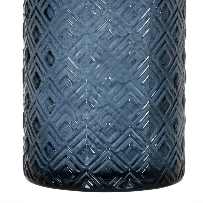 Jarrón de Vidrio Azul